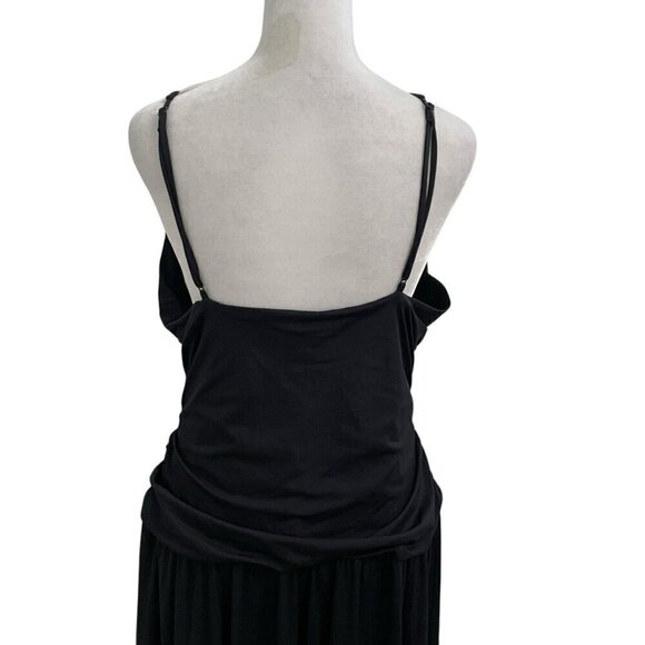 Aritzia TEN Rouched Stretch Jersey Fit and Flare Dress Black size Large - Picture 8 of 10